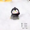 Muñeca Familia de Pingüinos Lindos de Playa de Verano Adornos de Resina de Moda Decoración de Escritorio de Coche DIY Accesorios de Gashapon