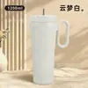 Taza de hielo personalizada para coche y uso en exteriores, de acero inoxidable, portátil, de gran capacidad, aislada, con pajita, para Amazon transfronterizo