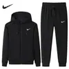 Conjunto Deportivo Casual con Capucha para Hombre, Nuevo Estilo Primavera y Otoño, Conjunto de Dos Piezas de Cardigan Deportivo de Alta Calidad para Correr por la Mañana