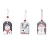 Decoración navideña de madera con pequeño colgante, etiqueta creativa de dibujos animados pintada a mano, accesorios para árbol de Navidad, pequeños regalos.