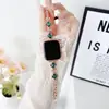 Cadena de gemas de trébol de cuatro hojas con correa de metal para apple watch pulsera para muñeca de mujer apple S10