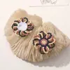Estilo Fresco de Verano Color Mori Combinación de Colores Perla Flor Margarita Clip Lateral DIY Pendientes Zapatos con Agujero Zapatos de Gelatina Zapatos Accesorios de Flor