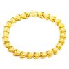 Pulsera vietnamita de oro arenado chapada en oro de 24k para mujer, pulida con forma de corazón de melocotón, de cobre puro chapado en oro de imitación, joyería con forma de corazón para mucho tiempo