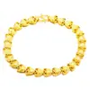 Pulsera de Corazón Esmerilado Chapada en Oro Arena Vietnamita 24K para Mujer, Joyería en Forma de Corazón Imitación Oro de Cobre Puro Que No Se Desvanece Fácilmente