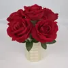 Rosas Simuladas Decoração de Sala de Estar Gabinete de TV Arranjo de Flores Dia dos Namorados Flor Única Plástico Flor Falsa Arranjo de Flores Secas