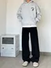 Pantalones casuales de color sólido estilo retro americano para primavera y verano para hombre, versátiles, modernos, holgados, con caída, rectos, largos para exteriores