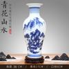 Cerâmica Jingdezhen Porcelana azul e branca Vaso Grande decoração sala de estar armário de vinho armário de TV arranjo de flores artesanato de flor seca decoração