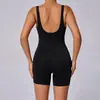 Atacado de Roupas de Yoga Transfronteiriças, Macacões Esportivos de Pilates Justos Europeus e Americanos, Roupas Fitness Modeladoras com Decote em U Profundo, Peça Única Dropshipping