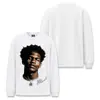 Camiseta de manga larga para hombre Stewell Edwards vintage, impresión digital directa, algodón pesado lavado, color liso