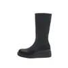 En Stock~ Botas de Montar Vintage con Forro de Polar y Pierna de Chimenea para Mujer, Tacón Grueso, Cremallera Lateral, Adelgazantes, Botas de Moda de Media Caña con Suela Gruesa