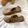 Sandalias Baotou Conjunto de Mujer Verano Planas Zapatos Perezosos Casual Moda Playa Transpirables Baotou Medias Sandalias