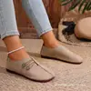 Zapatos Casuales Planos de Piel Suave Estilo Nuevo Primavera 2026 para Mujer, Punta Redonda, Boca Baja, Sin Cordones, Zapatos para Mujer Talla Grande