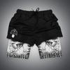 Pantalones cortos de playa de doble capa con estampado digital 3D de la serie Longzhu. Suministro caliente del comercio electrónico transfronterizo de Amazon.