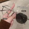 Gafas Graduadas Fotocromáticas para Mujer, Se Pueden Personalizar con Lentes Graduados, Montura Grande Estilo Coreano, Efecto Adelgazante, Monturas de Gafas que Cambian de Color