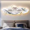 Decoración Cálida para Dormitorio Pareja de Cisnes Habitación de Boda Luz de Ambiente para Mesita de Noche Pintura de Luz Lujo Accesible Pluma de Gama Alta Luz LED Mural