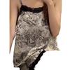 Pijama Sexy de Seda Simulada Puro Deseo para Mujer Verano Delgado Dulce Textura de Seda Ropa de Casa con Almohadillas en el Pecho Verano Celebridad de Internet Transmisión en Vivo