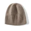 Gorro de Cachemira de Color Sólido para Mujer, Gorro de Punto Grueso y Cálido con Protección para los Oídos, Gorro de Punto Versátil Que Hace que el Rostro Parezca Más Pequeño