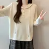 Suéter de tricô com capuz e fivela de metal, manga longa, para outono e inverno, novo, plus size
