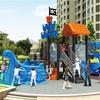 Jardim de infância grande slide brinquedo ao ar livre high-end parque comunidade Praia crianças navio pirata slide instalações de diversão