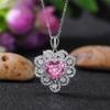 Colgante de Lujo Ligero Europeo y Americano con Circonita Rosa en Forma de Corazón Incrustada, Collar de Personalidad, Accesorios de Moda para Cóctel x7181