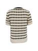 Camiseta de Manga Curta Estilo Chanel Verão 2024 Feminina Pequena Curta Top Estiloso Listrada Tricô Fino Seda Gelo