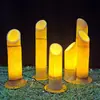 Plástico reforzado con fibra de vidrio y resina iluminación exterior boceto LED transparente bambú tubo de bambú forma lámpara de pelo viaje recorrido nocturno paisaje