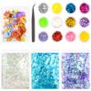 Flor Camboya diy molde de gota de pegamento paquete de materiales flor seca lentejuelas papel de concha engranaje rebanada de arcilla blanda decoración de gota de pegamento