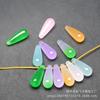 Colgante de Gota de Jade Colorido 8x21mm Pendientes DIY Estilo Antiguo con Accesorios para Solapa