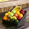 Cesta de Almacenamiento de Frutas Cesta de Pan Bandeja Rectangular de Ratán Japonés Cesta Doméstica de Plástico para Verduras Bandeja para Snacks de Sala de Estar