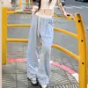 Pantalones a Cuadros Azules Yamamoto para Mujer, Nuevo Estilo Otoño e Invierno 2026, Petite Holgados Rectos Perezosos de Seda de Hielo de Pierna Ancha