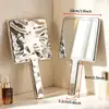 Espejo Cuadrado Portátil con Efecto Ola de Agua Galvanizado de Venta Caliente Transfronterizo, Unilateral de Alta Definición para Retoques de Maquillaje, Espejo Pequeño Portátil de Regalo de Belleza Personalizable