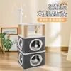 Casa cuadrada para gatos con barril de sisal multicapa, estructura para trepar gatos, tabla rascadora, árbol para gatos divertido, cápsula espacial, resistente a los arañazos, resistente al desgaste y cálida casa para gatos