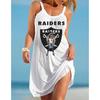 2022 Explosões AliExpress Europeu e Americano Transfronteiriço Urbano Feminino Casual Sexy Impressão Digital 3D NFL Vestido de Alça