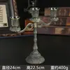 Portavelas de estilo europeo hecho de aleación de zinc, portavelas de cinco y tres brazos, soporte de velas de estilo europeo para mesa de comedor, adorno de decoración para el hogar para cena a la luz de las velas