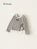 Top de Otoño para Niñas Bangxuan Camiseta de Manga Larga Rayada para Niños Ropa Falsa de Dos Piezas Cuello Redondo Volantes Top para Bebé