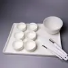 Porcelana Blanca Tazón Pequeño Tazón para Aceite Esencial Tazón para Mascarilla Compresa Húmeda Spa Cuidado de la Piel Salón de Belleza Producto Mezcla Platsito