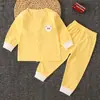 Roupa de Outono para Bebê conjunto Primavera e Outono Algodão Roupas para Ar Condicionado Roupa Íntima Longa para Bebê Roupa Íntima para Recém-nascido Cardigan Pijama Infantil