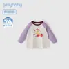 [7A Antibacteriano] Camiseta de Manga Longa para Meninas Roupas de Outono 2 Tops Color Block para Bebês Roupas de Outono para Crianças Roupas de Gola Redonda para Crianças