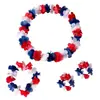 Corona de Hawái de cuatro piezas color sólido bicolor tricolor día del niño adulto ordinario accesorios para actuación en escenario