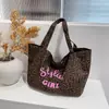 Bolso de Hombro con Estampado de Leopardo Estilo Coreano Transfronterizo de Moda Retro Estilo Perezoso Bolso de Mano Casual de Gran Capacidad