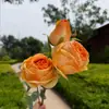 3 Cabezas de Rosas de Borde TostadoDos Flores Una Yema Decoración de Boda Accesorios para Pared de Flores Guía de Camino Fotografía Graduación Ramo de Mano