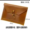 Funda para Computadora de Cuero de Vaca de Primera Capa Retro, Estuche Protector de Cuero para Portátil, Bolsa para Documentos y Cosméticos, Bolso de Cuero Genuino para Documentos