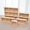 En stock caja de madera compartimento de almacenamiento caja de acabado para joyería caja de exhibición para cosméticos y perfumes Caja de almacenamiento de madera Jiugongge