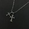 Outono e Inverno Liga Dupla Cruz Pingente Colar Mulheres Nicho Sweater Cadeia Elegante Sweater Chain Acessórios Simples Clavicle Chain