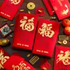 Bolsa Envelope Vermelho Ano do Cavalo 2026 Nova Tendência Nacional Papel Tátil Hot Stamping Envelope Vermelho Festival da Primavera Ano Novo Caractere de Bênção Carteira para Dinheiro da Sorte Bolsa
