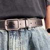Cinturón de pantalón versátil, estilo coreano, universal, retro, para hombre, con hebilla de pasador.