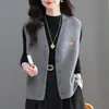 Estilo Novo de Primavera e Outono Moda Colete de Tricô para Mulheres Elegante Chique Cardigan Peça de Roupa Exterior Colete Jaqueta Sensação de Alto Padrão Colete Suéter