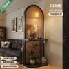 Divisor de Pantalla Tejido de Ratán Madera Maciza Usado Sala de Estar Entrada Directamente Frente a la Puerta Pantalla Base Pasillo Dormitorio Nuevo Estante de Almacenamiento de Arte