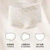 Calzoncillos tipo bóxer de algodón puro para mujer 10A Entrepierna antibacteriana Cintura media-alta Ropa interior para adolescente Cubre glúteos Bloqueo de color Bóxers para mujer