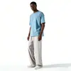 Comercio Exterior Transfronterizo Verano Secado Rápido Transpirables Seda de Hielo Finos Pantalones de Pierna Ancha para Hombre Pantalones Largos de Pierna Recta Versátiles Color Sólido Pantalones Casuales